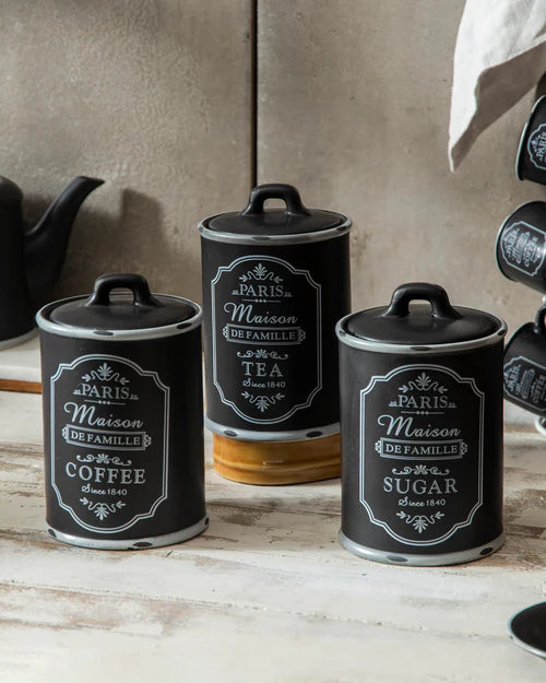 Paris Maison Canister Set – Sugar, Tea & Coffee