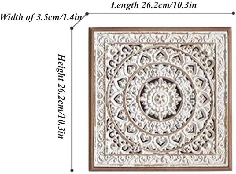 Hand-Carved Floral Mandala Wall Frame (26.2*3.5*26.2)