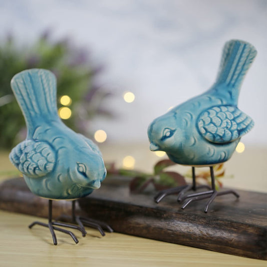 Ceramic Bird Figurines with Legs (Set of 3)