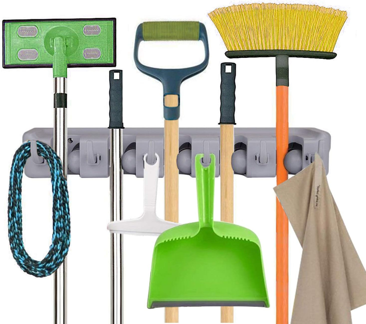 Wall-Mounted Broom & Mop Holder