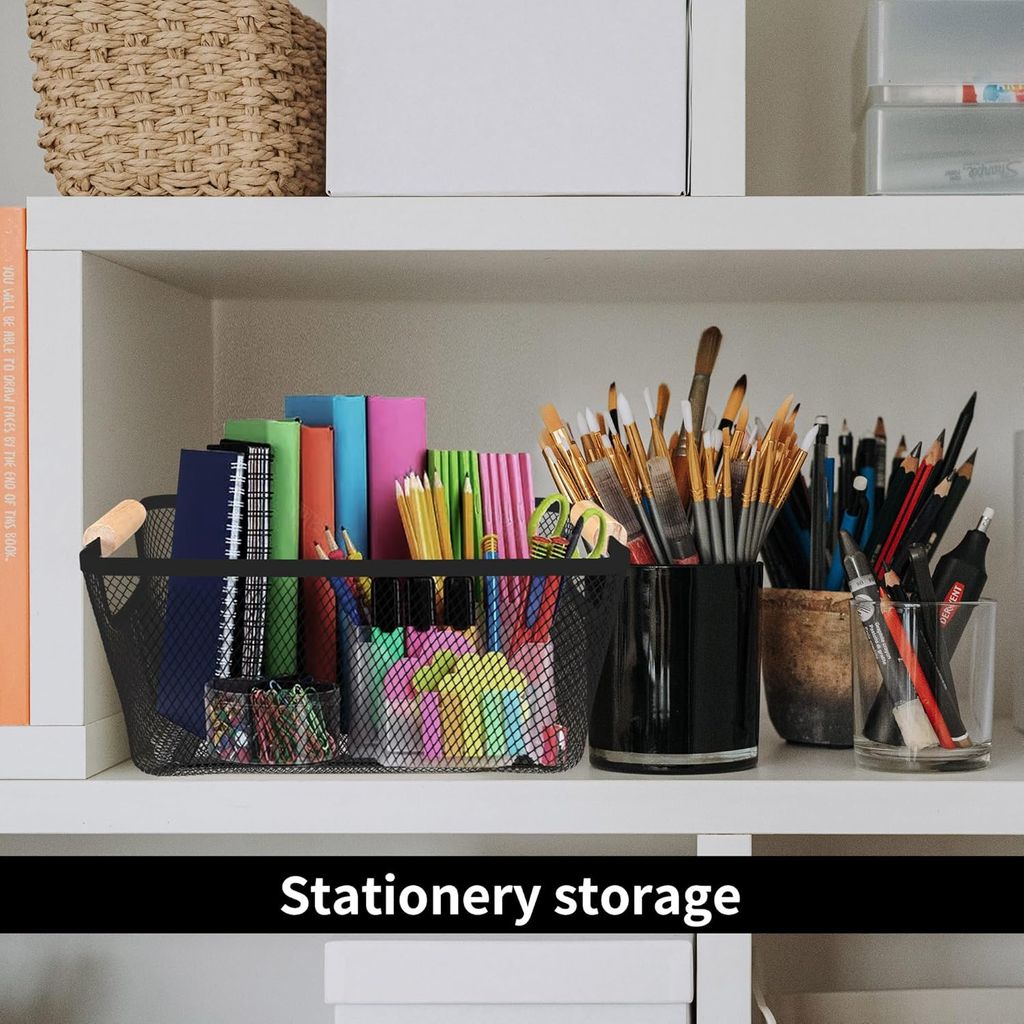 Black Metal Mesh Storage Baskets