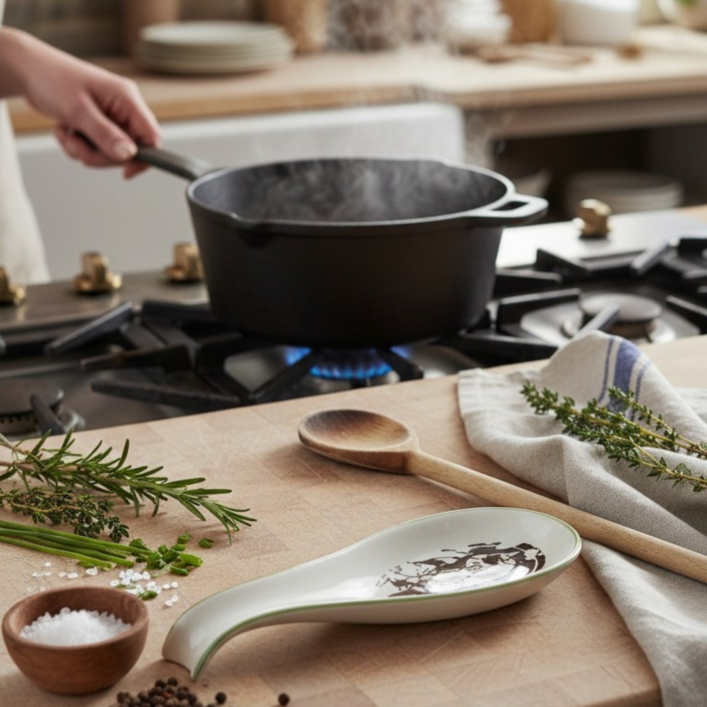 Artistic Glazed Ceramic Spoon Rest