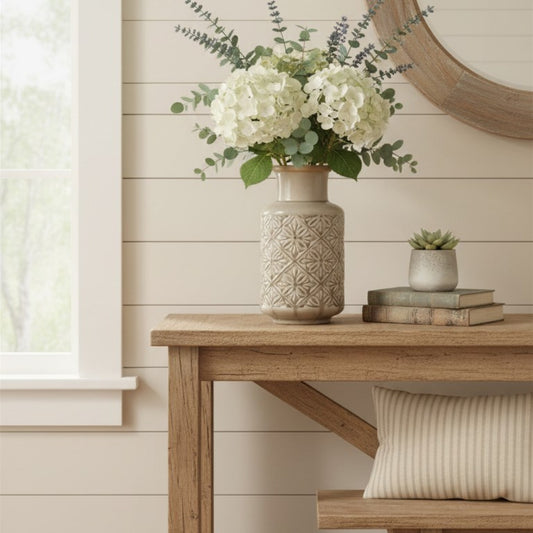 Embossed Ceramic Vase – 26cm