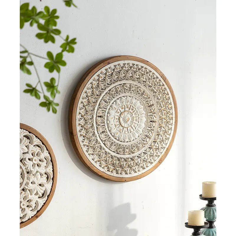 Large Round Carved Wall Panel