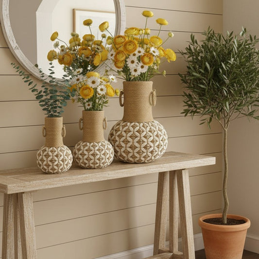 Handwoven Rope Decorative Vases - small size