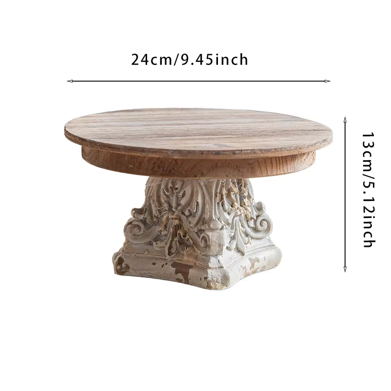 Decorative Wooden Pedestal Stand - Roman Style