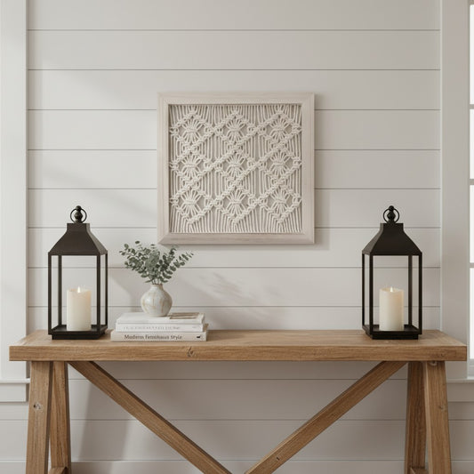 Macrame Wall Art in Wooden Frame