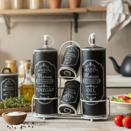 Paris Maison Oil, Vinegar, Salt & Pepper Set