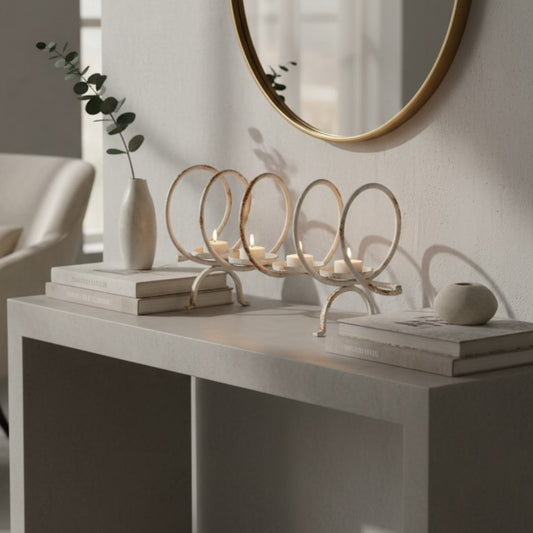 Vintage Loop Iron Candle Holder – 4-Tier Votive Stand