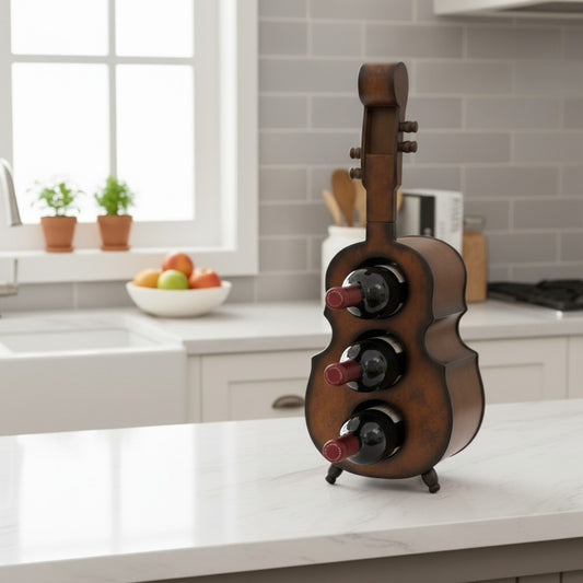 Violin-Shaped Wine Rack Holder