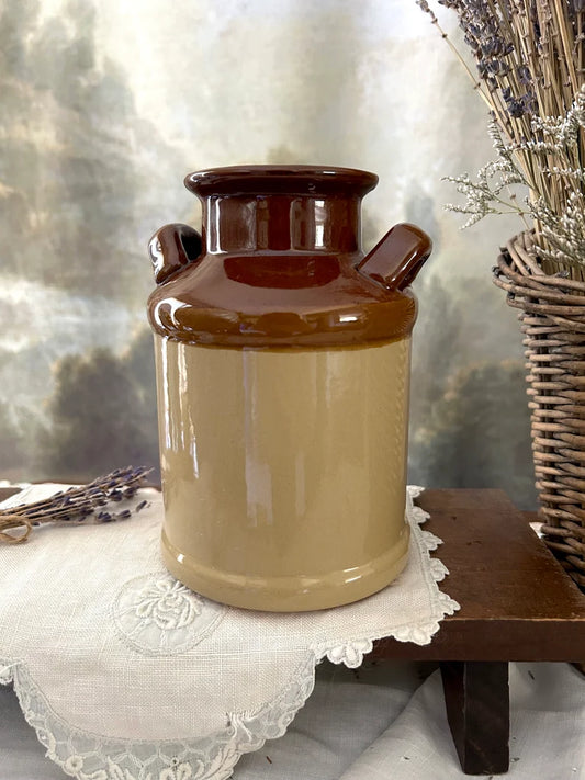 Rustic Ceramic Jug Vase with "HOME" Inscription