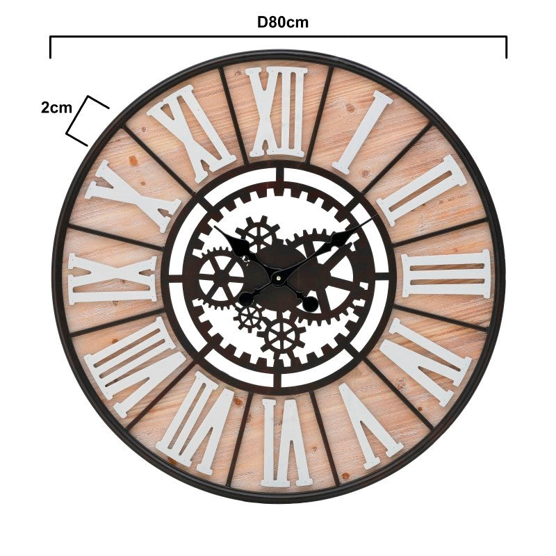 Roman Gear Wall Clock – 80cm
