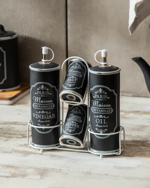 Paris Maison Oil, Vinegar, Salt & Pepper Set