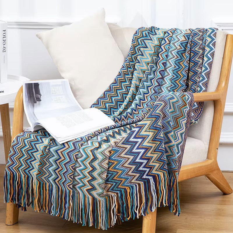 Bohemian Throw Blanket with Fringe