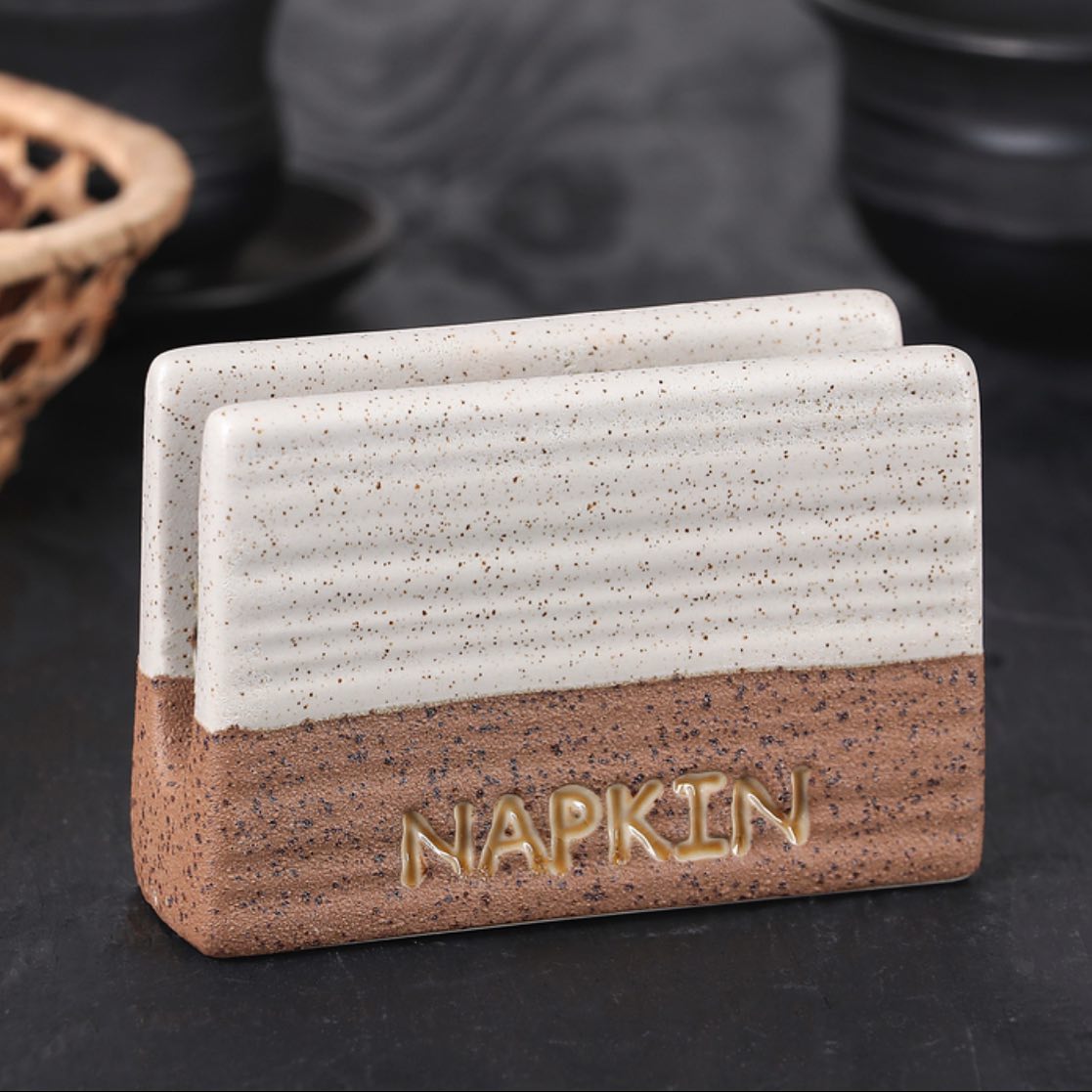 Two-Tone Ceramic Napkin Holder