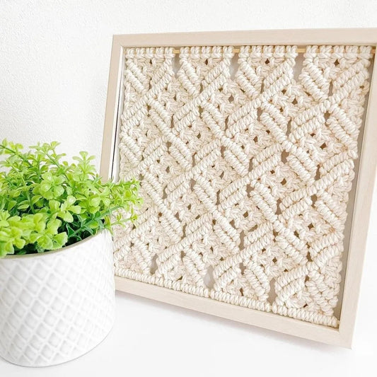 Macrame Wall Art in Wooden Frame