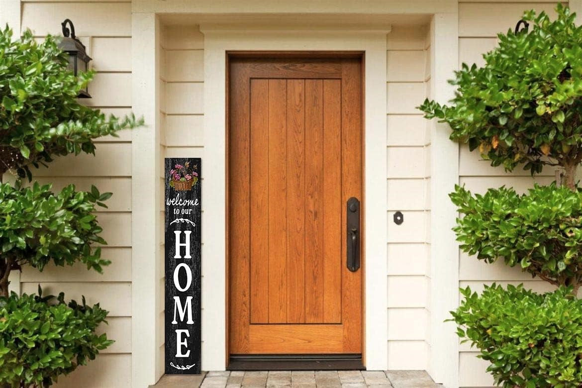 Vertical House-Shaped Home Welcome Sign
