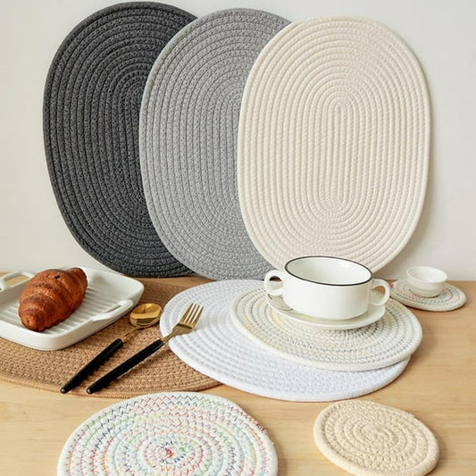 Oval Placemats – Beige & White Zigzag Placemat