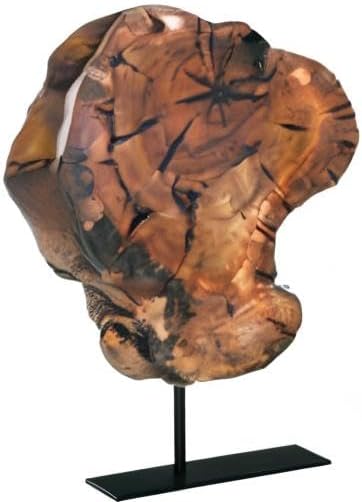 Natural Wood Abstract Sculpture on Stand