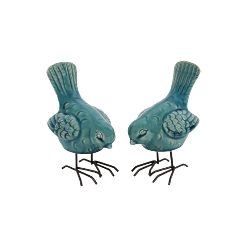 Ceramic Bird Figurines with Legs (Set of 3)