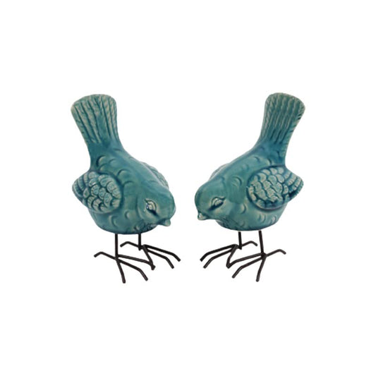Ceramic Bird Figurines with Legs (Set of 3)
