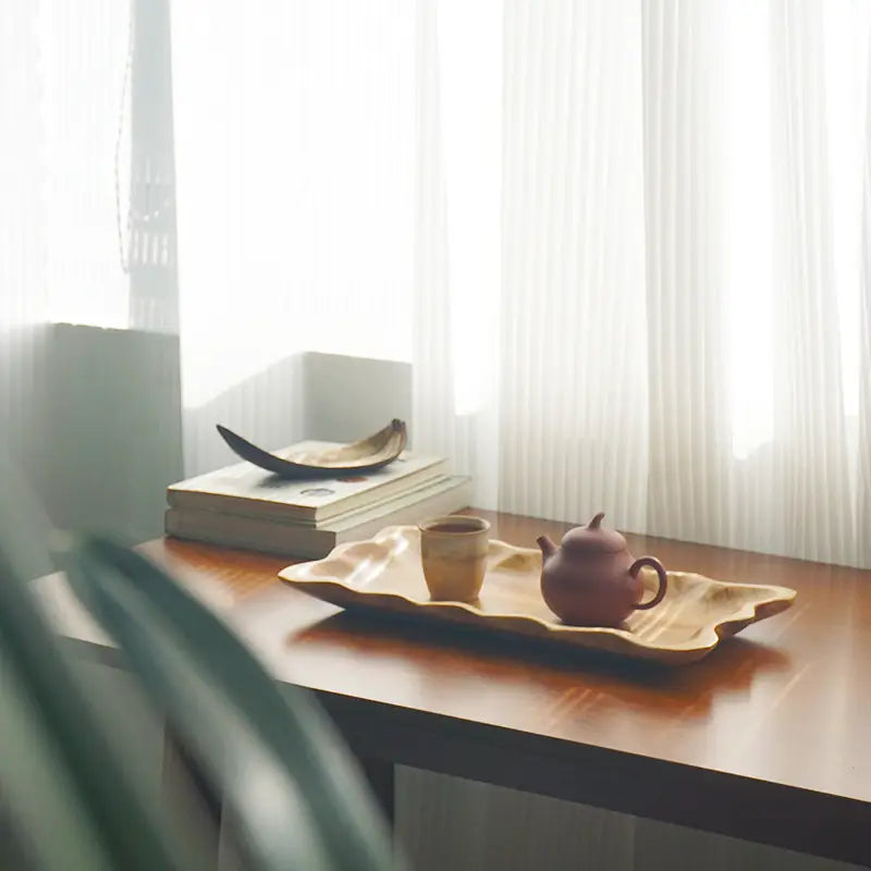 Handcrafted Wavy Edge Wooden Tray