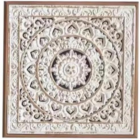Hand-Carved Floral Mandala Wall Frame (26.2*3.5*26.2)