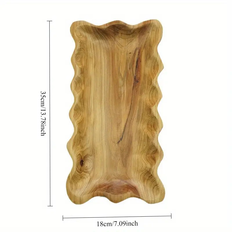 Handcrafted Wavy Edge Wooden Tray