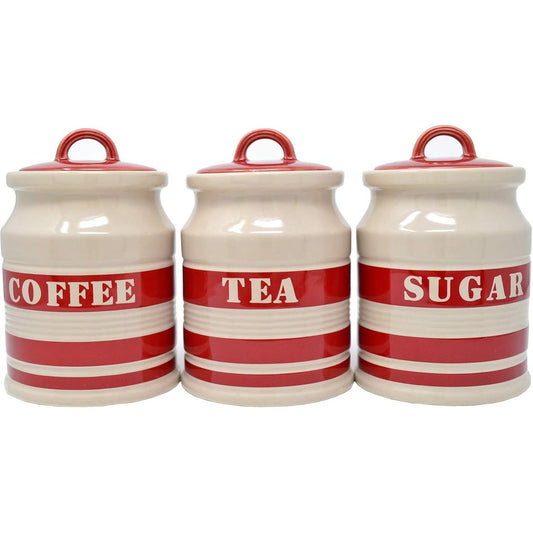 Ceramic Canister Set – Coffee, Tea & Sugar