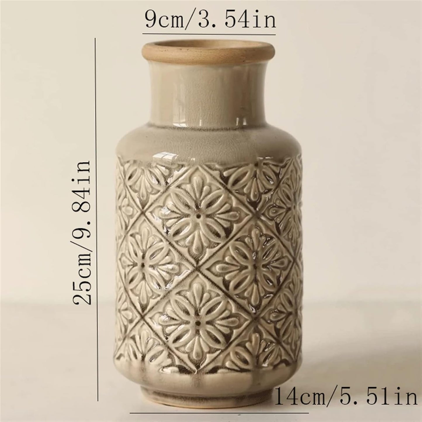 Embossed Ceramic Vase – 26cm