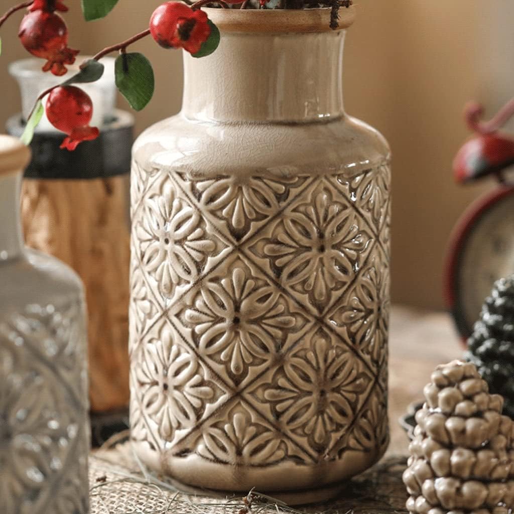 Embossed Ceramic Vase – 26cm