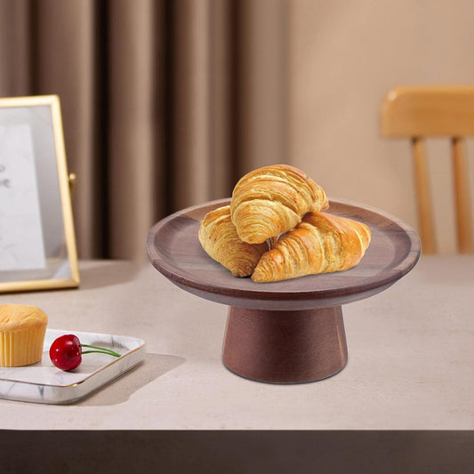 Minimalist Dark Wood Display Pedestal Stand