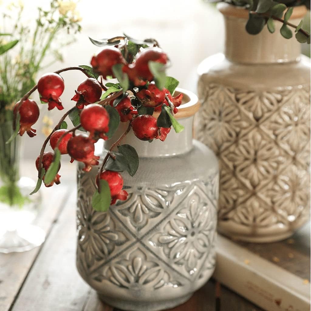 Embossed Ceramic Decorative Vase - 21cm