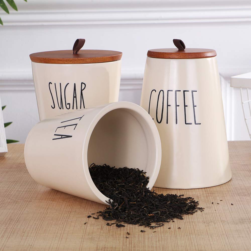 3-Piece Minimalist Canister Set – Sugar, Coffee & Tea