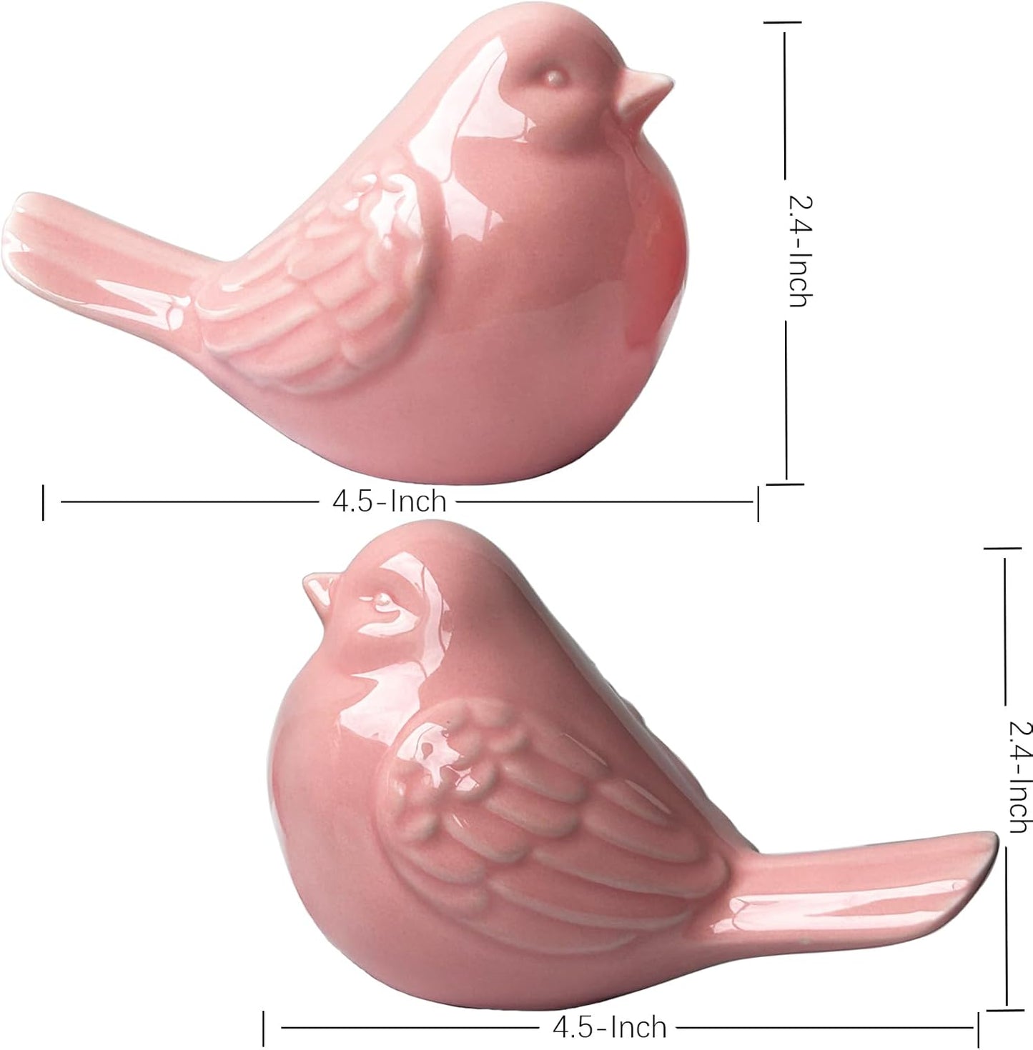 French Garden Cottage Porcelain Pink Bird Figurine