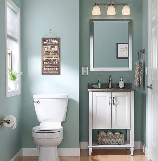 Humorous Toilet Rules Hanging Sign – Assorted Designs