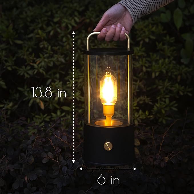 Modern Industrial Lantern-Style Table Lamp