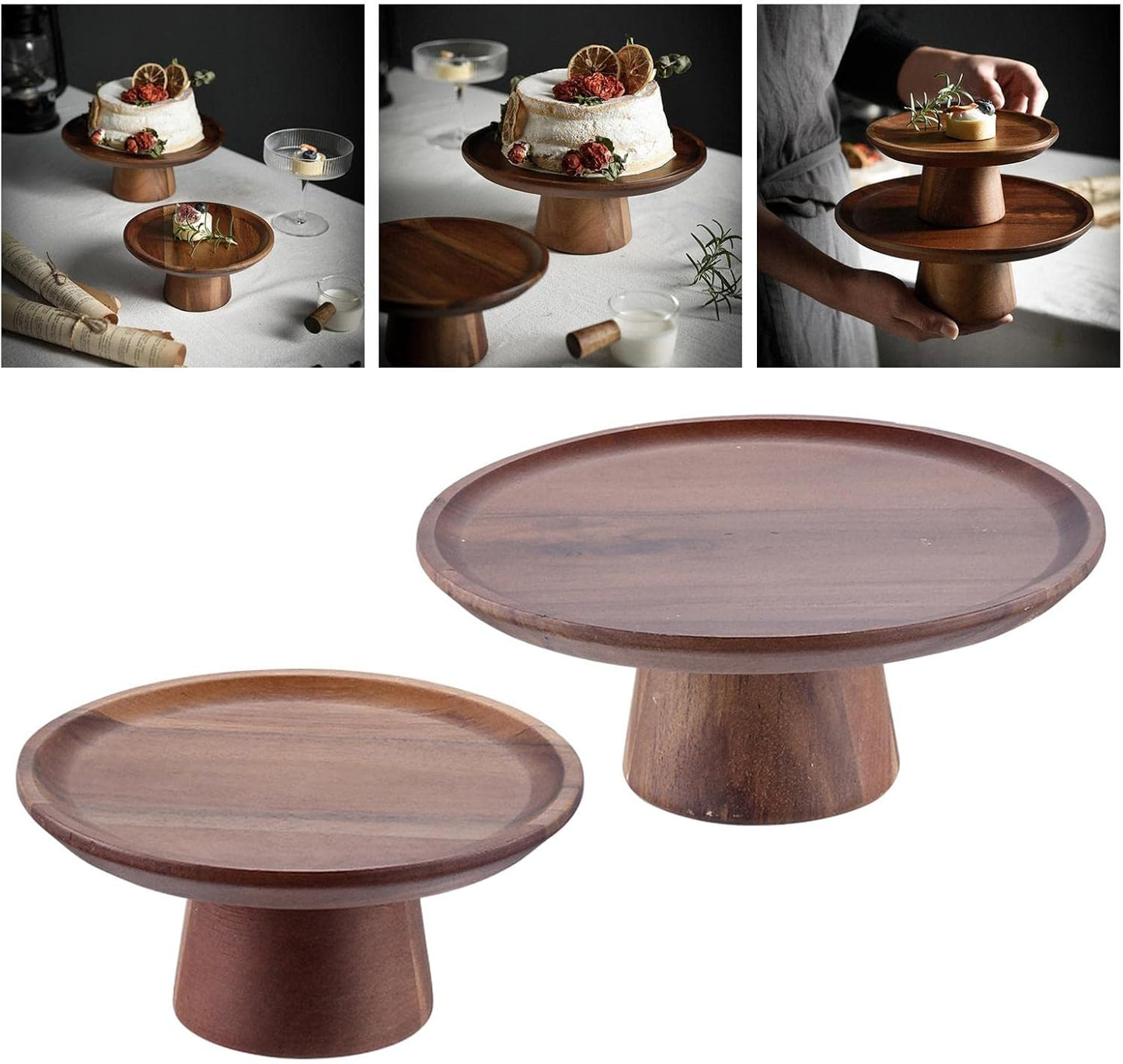 Minimalist Dark Wood Display Pedestal Stand