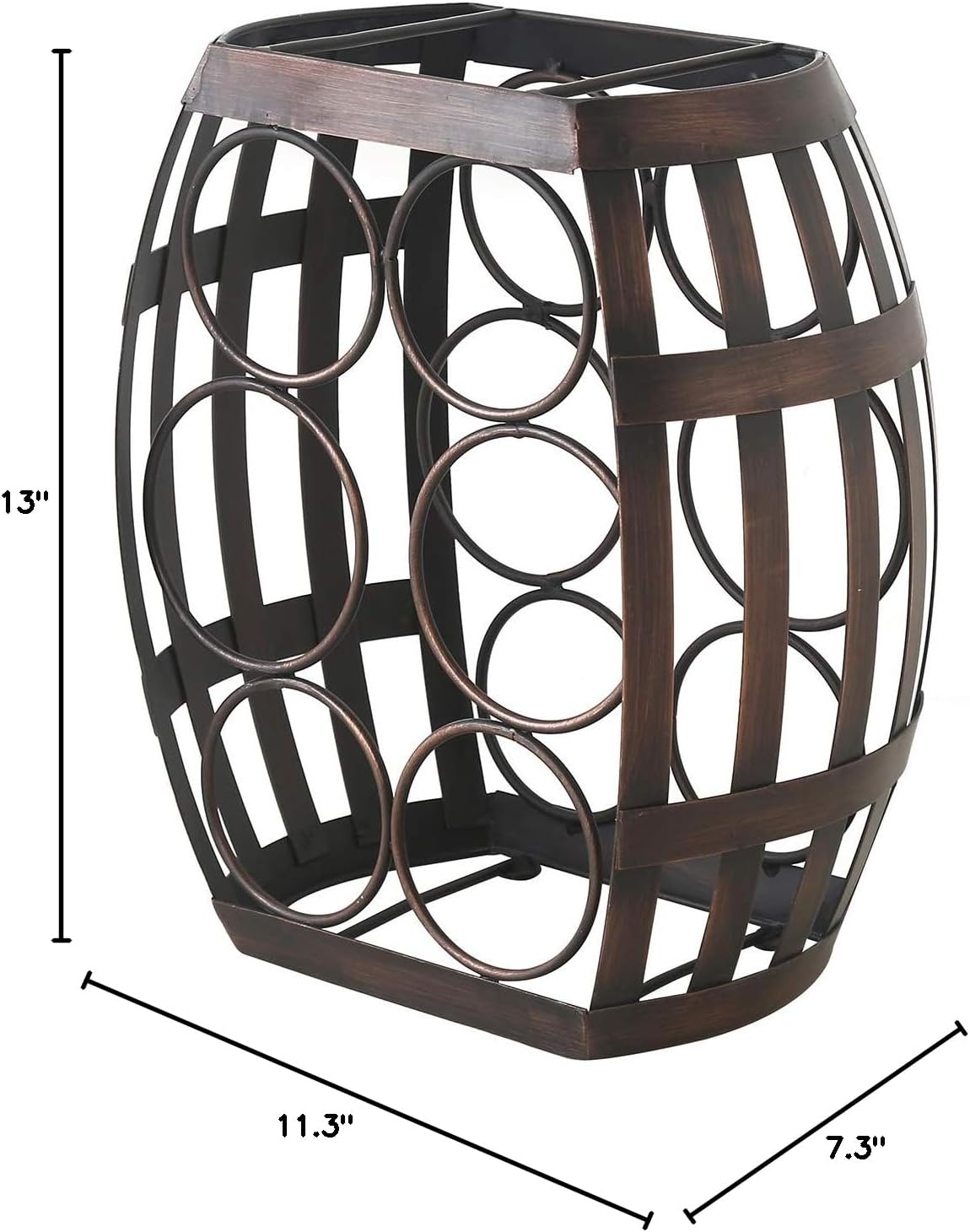 Barrel-Style Metal Wine Rack