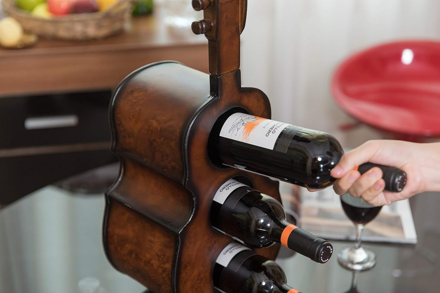 Violin-Shaped Wine Rack Holder