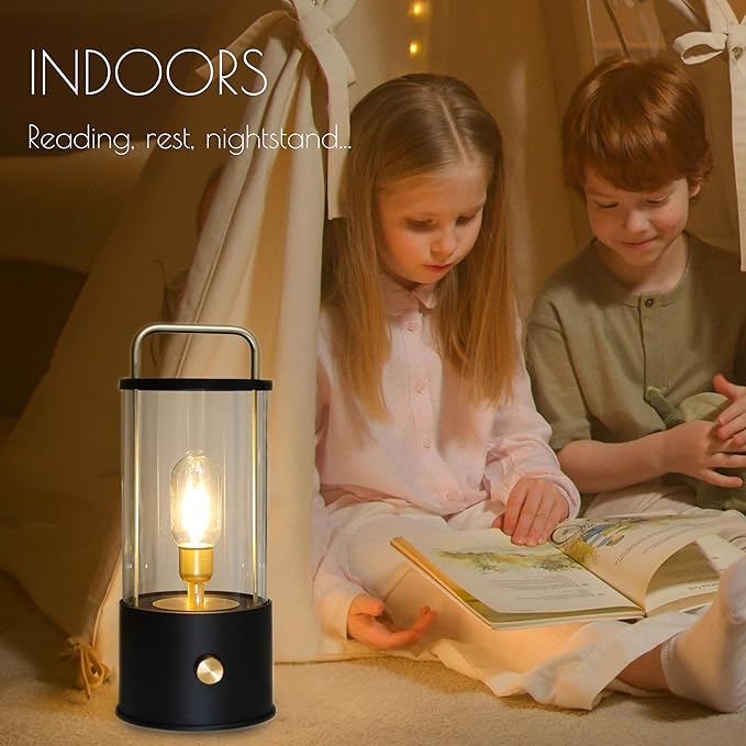 Modern Industrial Lantern-Style Table Lamp