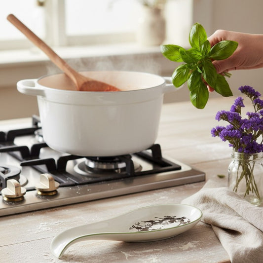 Artistic Glazed Ceramic Spoon Rest