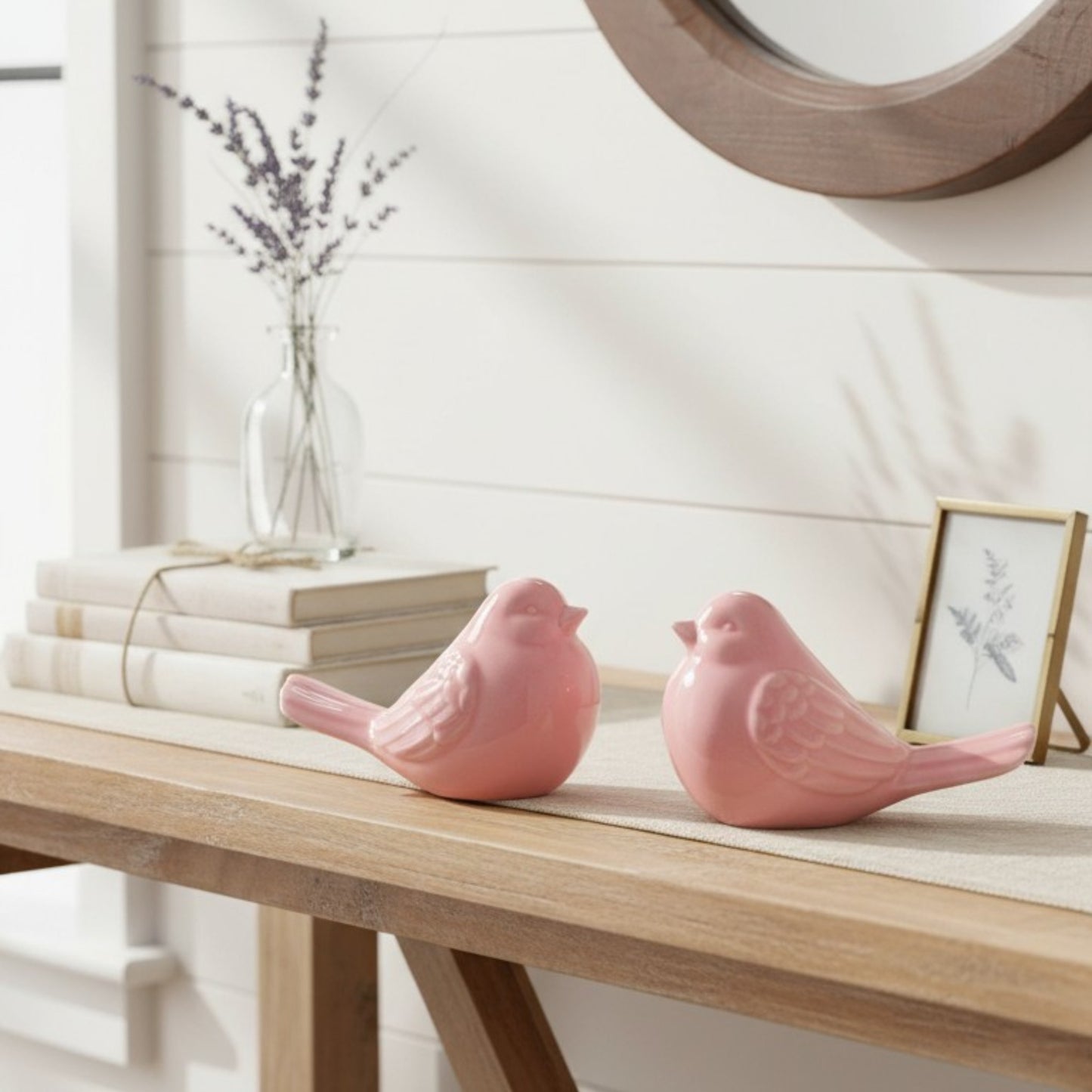 Blush Pink Ceramic Bird