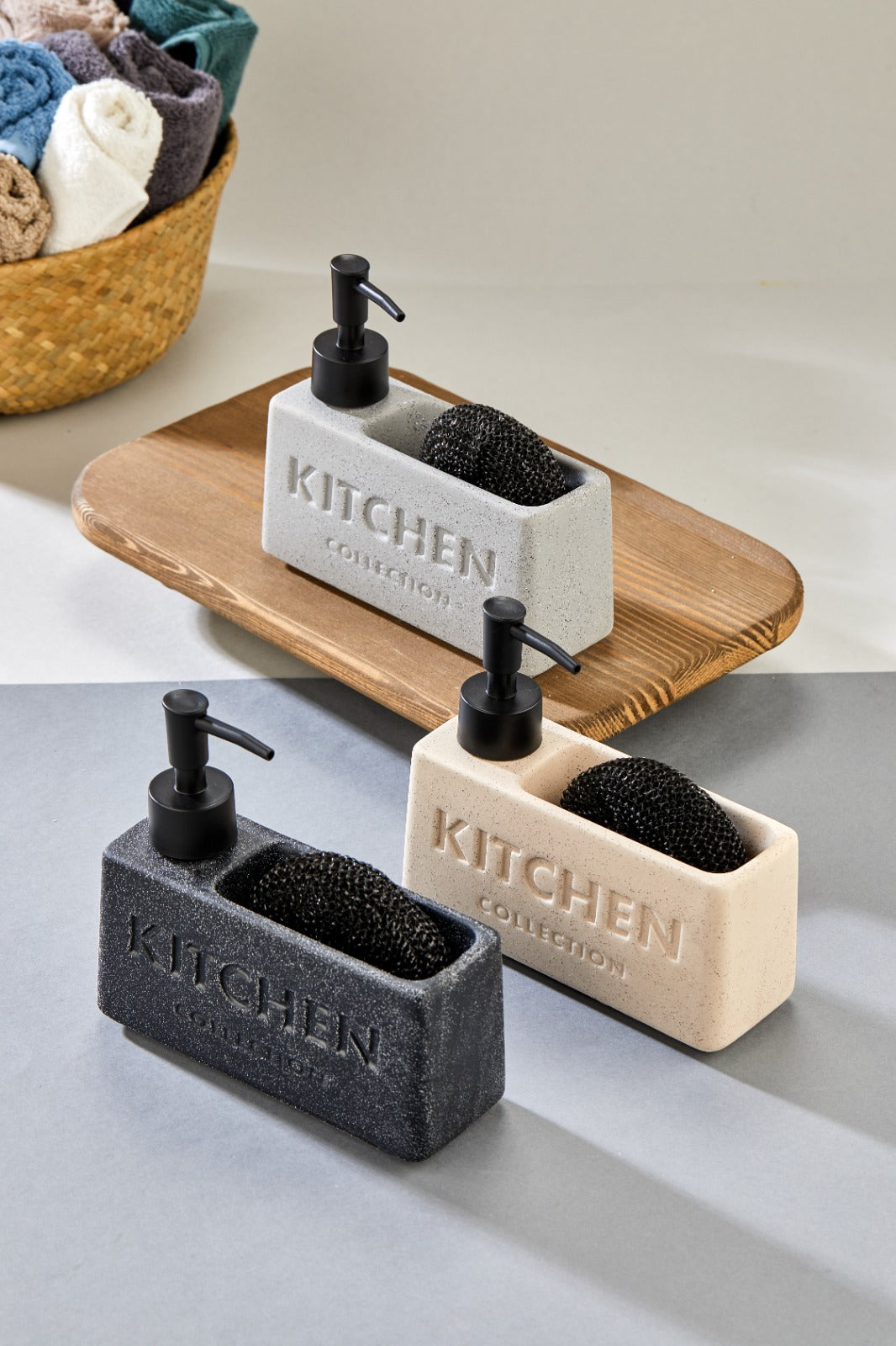 Modern Kitchen Soap & Scrubber Set