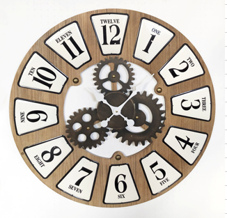 Rustic Gear Wall Clock - 80cm