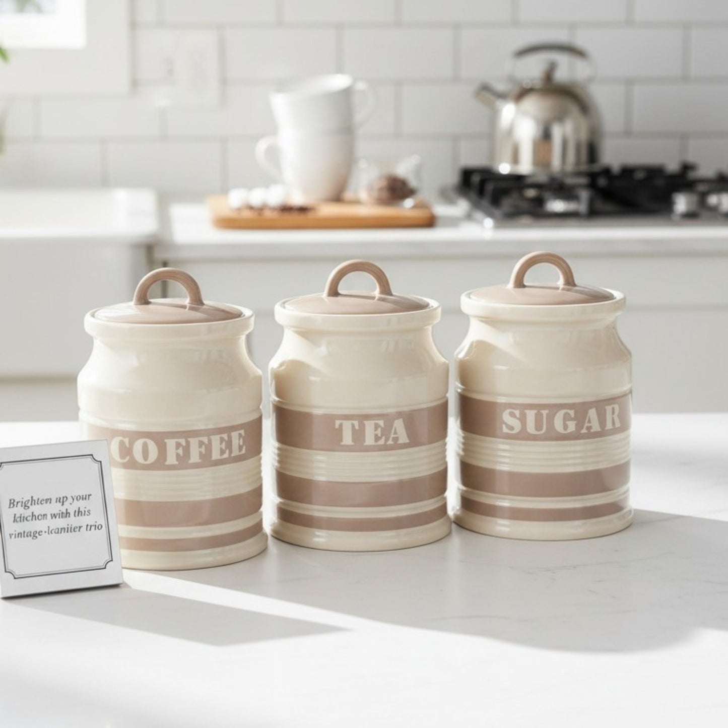 Ceramic Canister Set – Coffee, Tea & Sugar