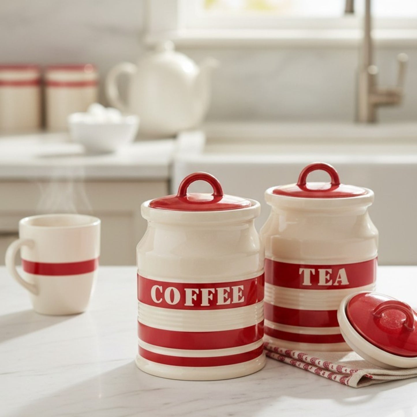 Ceramic Canister Set – Coffee, Tea & Sugar