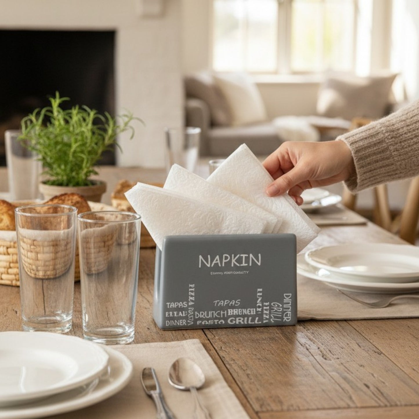 Ceramic Napkin Holder – Typography Design