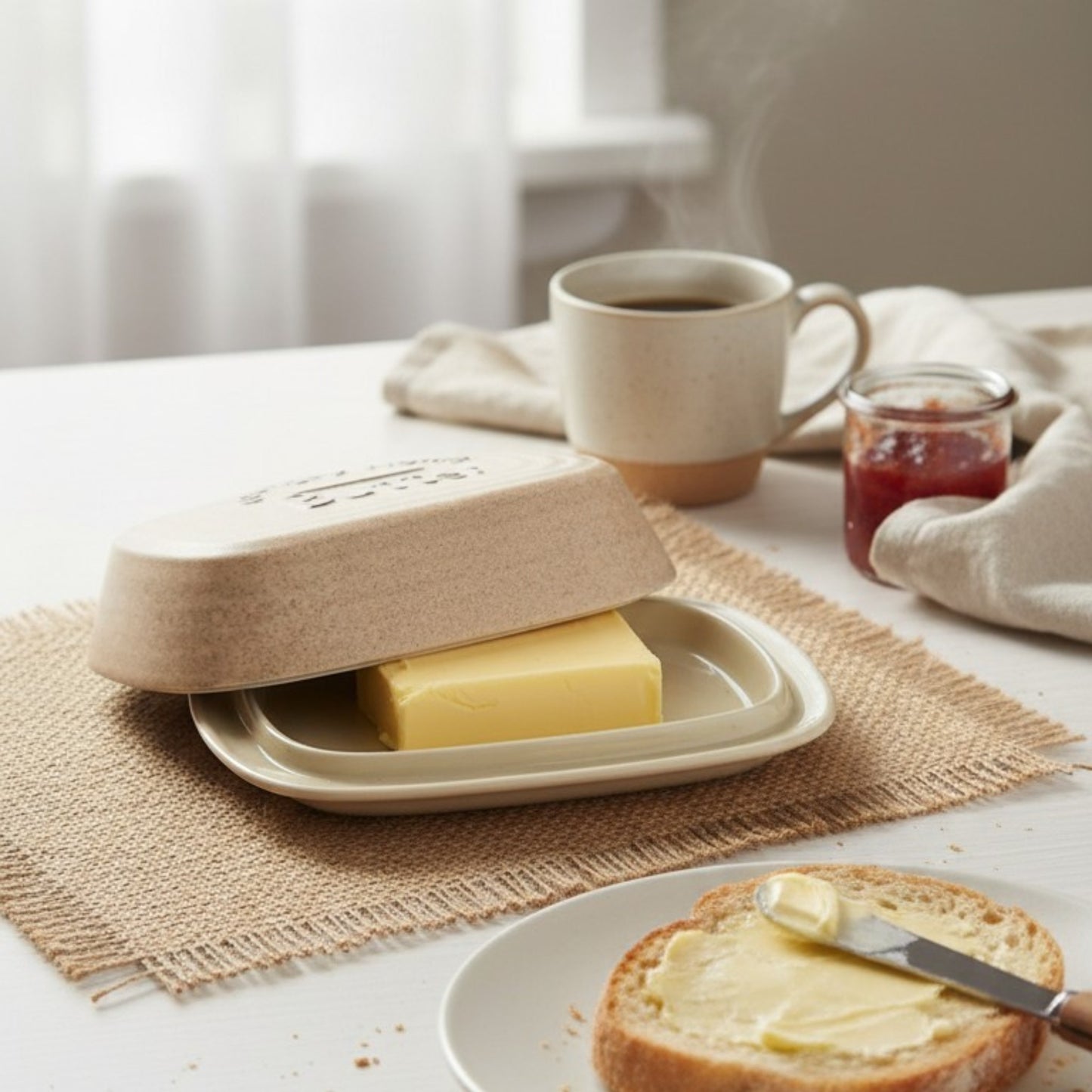 Country Home Ceramic Butter Dish