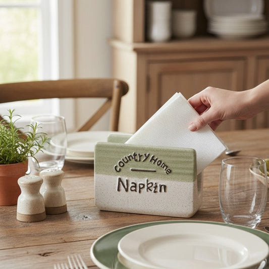 Country Home Ceramic Napkin Holder